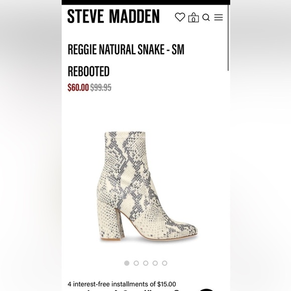 Steve Madden Tan Snakeskin Reggie Boots - Picture 3 of 9